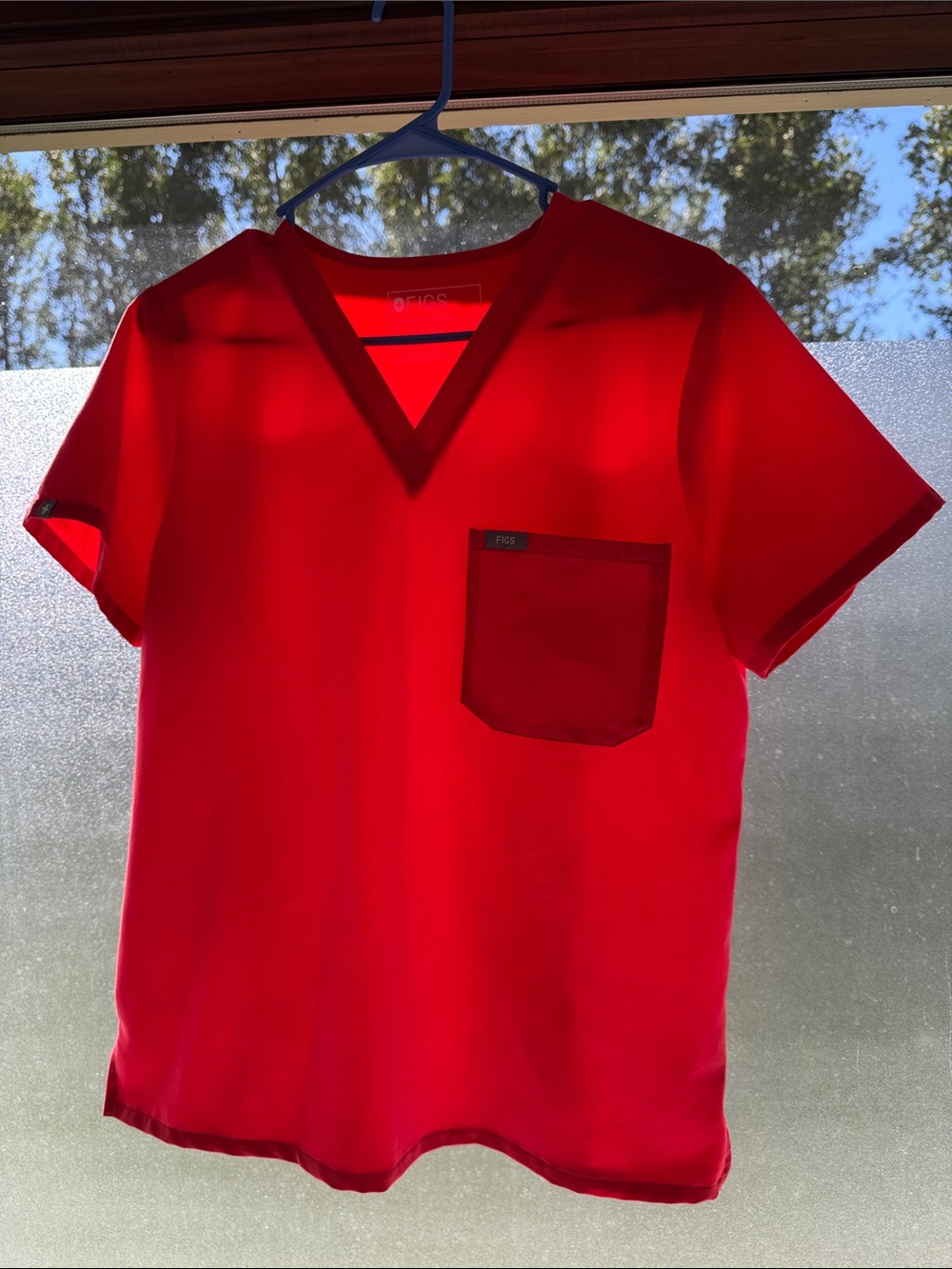 Figs Coral Pink V-Neck Scrub Top and Straight Leg Pants